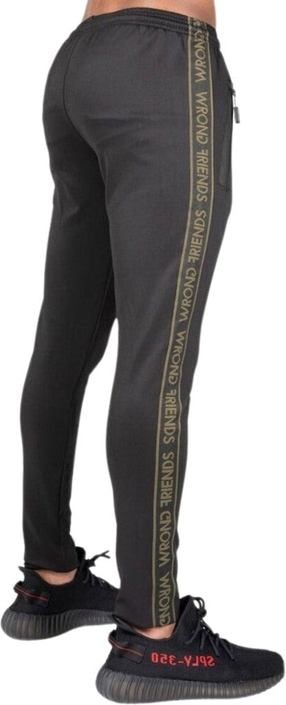 Wrong Friends LYON TRACK PANTS - BLACK/GREEN Groen