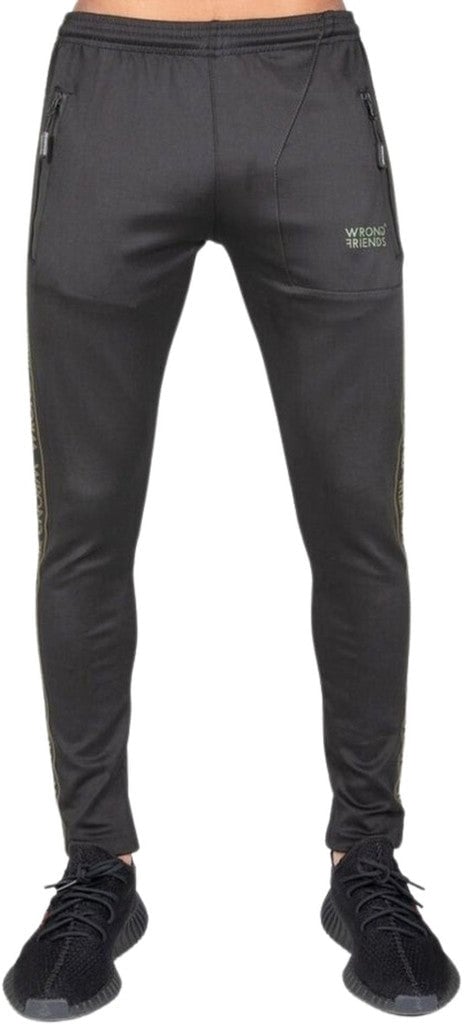 Wrong Friends LYON TRACK PANTS - BLACK/GREEN Groen