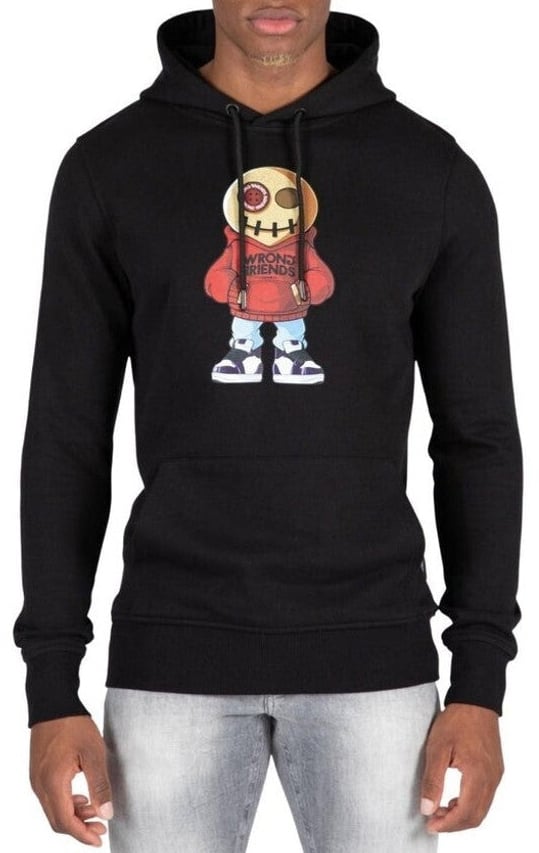 Wrong Friends VALENCIA HOODIE - BLACK/RED Zwart
