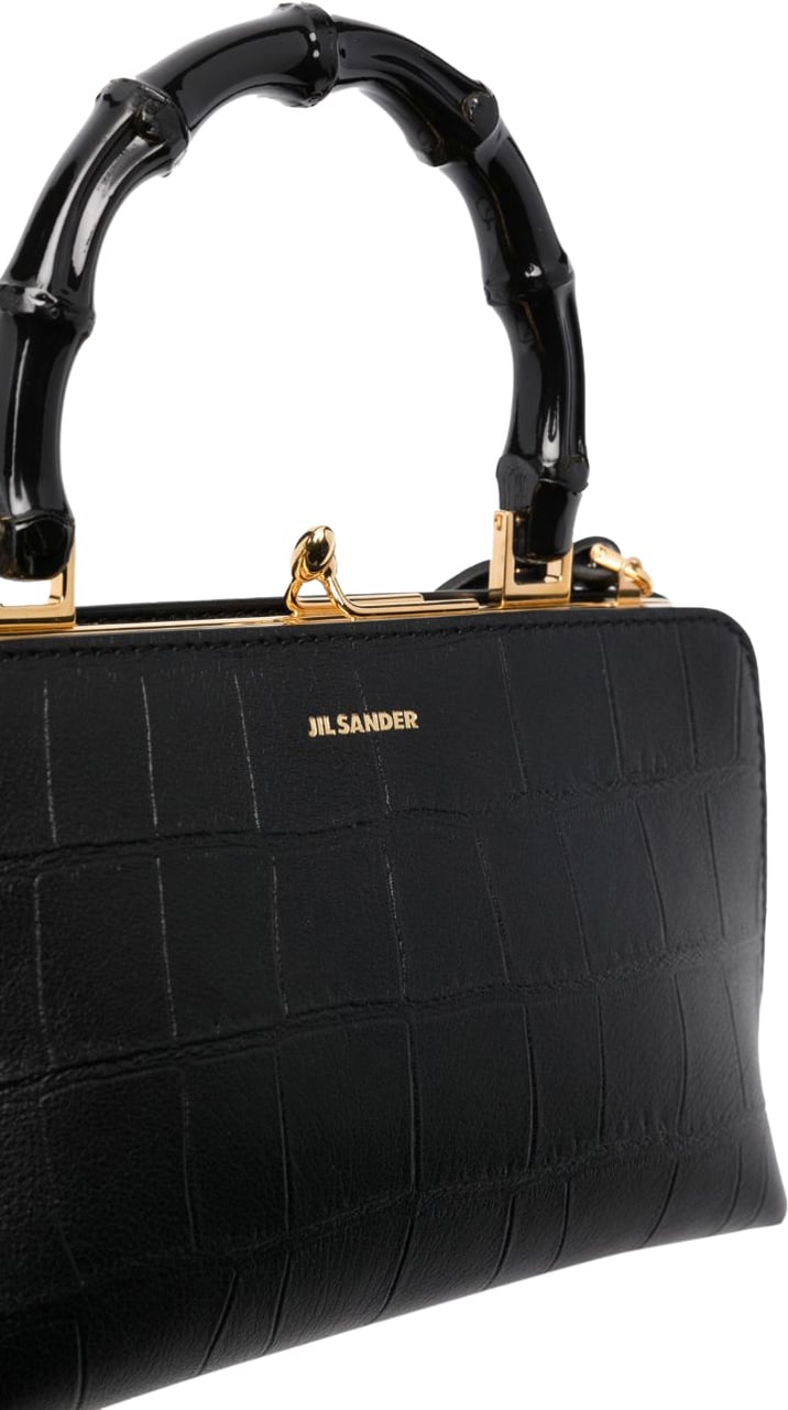 Jil Sander Borsa Goji Bamboo Mini Zwart