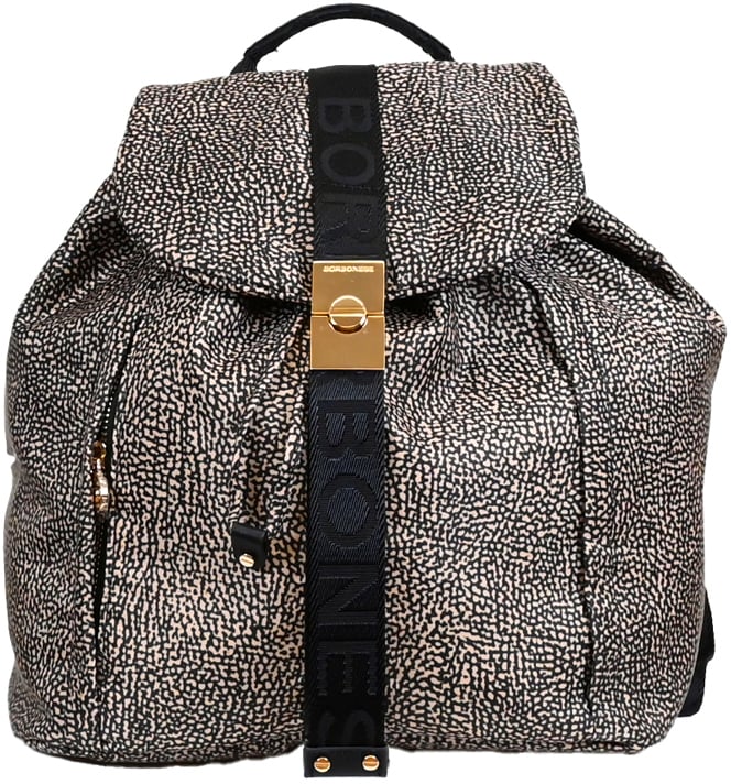 Borbonese FOLD MEDIUM BACKPACK Bruin