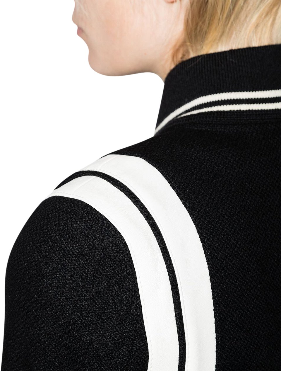 Saint Laurent Saint Laurent Black wool blend Teddy bomber jacket Zwart
