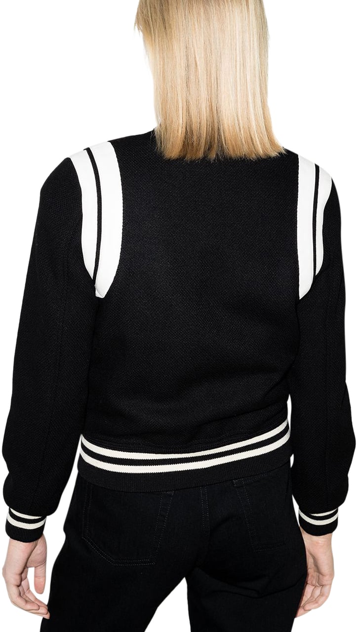 Saint Laurent Saint Laurent Black wool blend Teddy bomber jacket Zwart