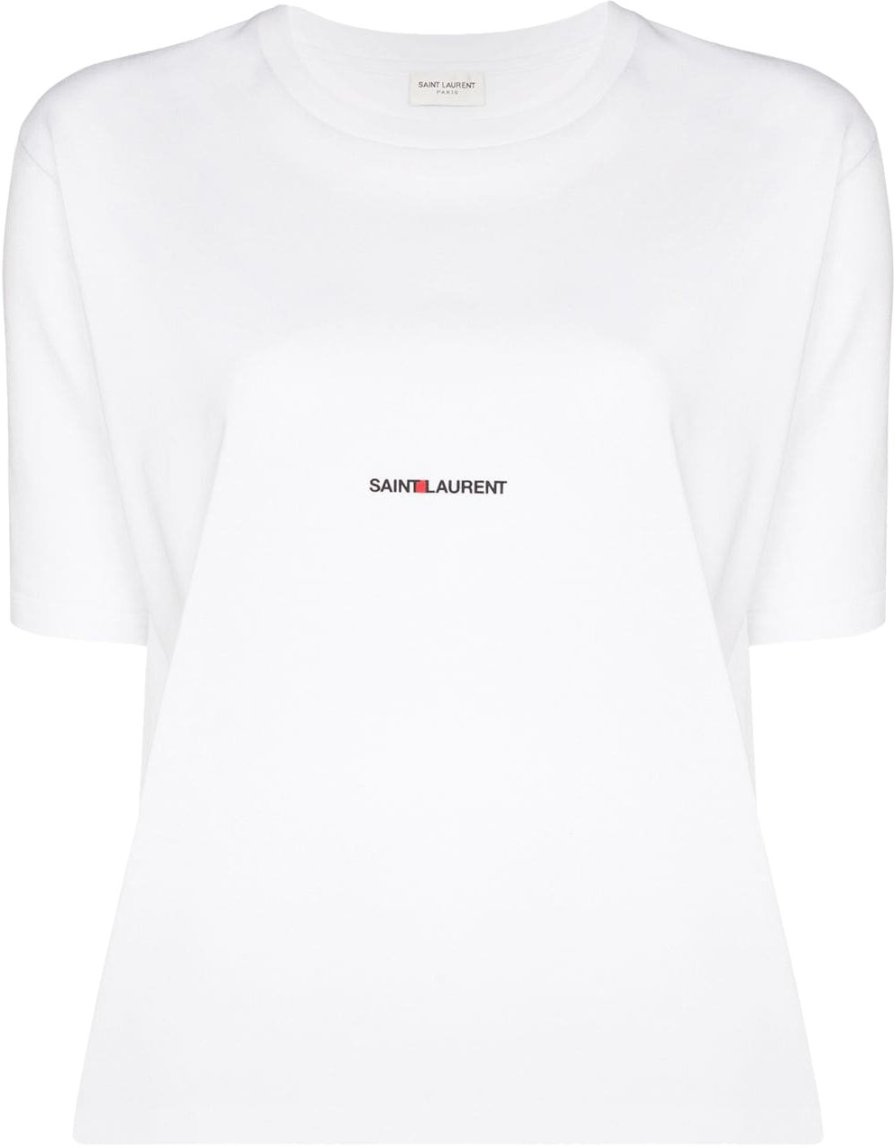 Saint Laurent Saint Laurent Cotton Logo T-Shirt Wit