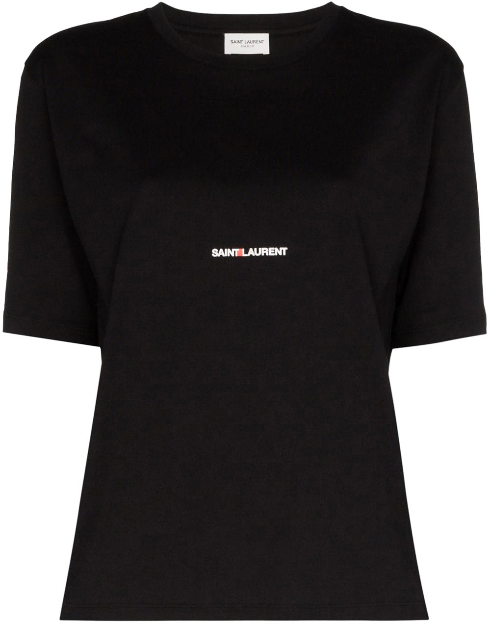 Saint Laurent Saint Laurent Cotton Logo T-Shirt Zwart