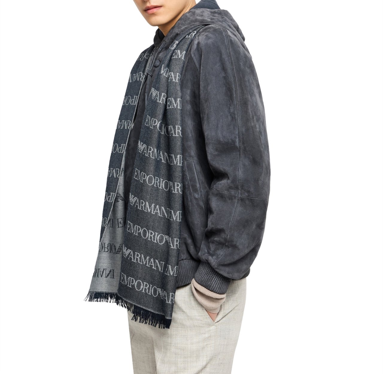 Emporio Armani Scarfs Blue Blauw