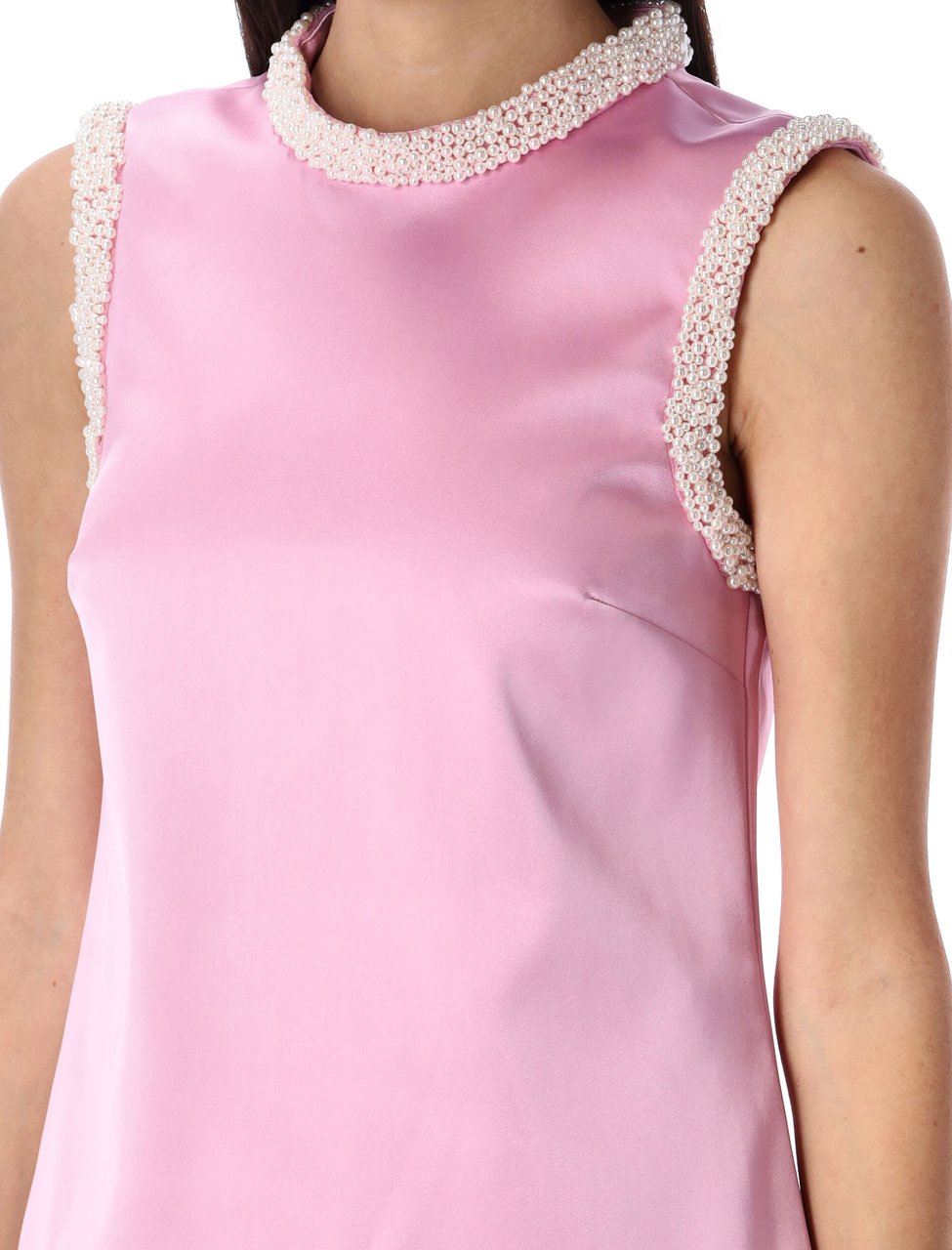 Self-Portrait Satin Mini Dress Pink Rosa Roze