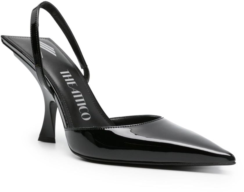 The Attico The Attico Ester Leather Slingback Pumps Zwart