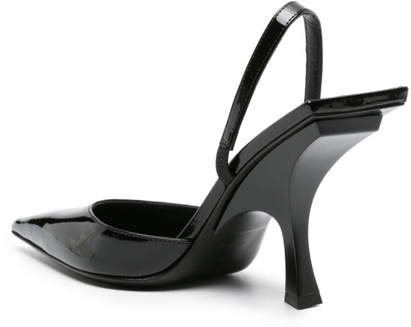 The Attico The Attico Ester Leather Slingback Pumps Zwart