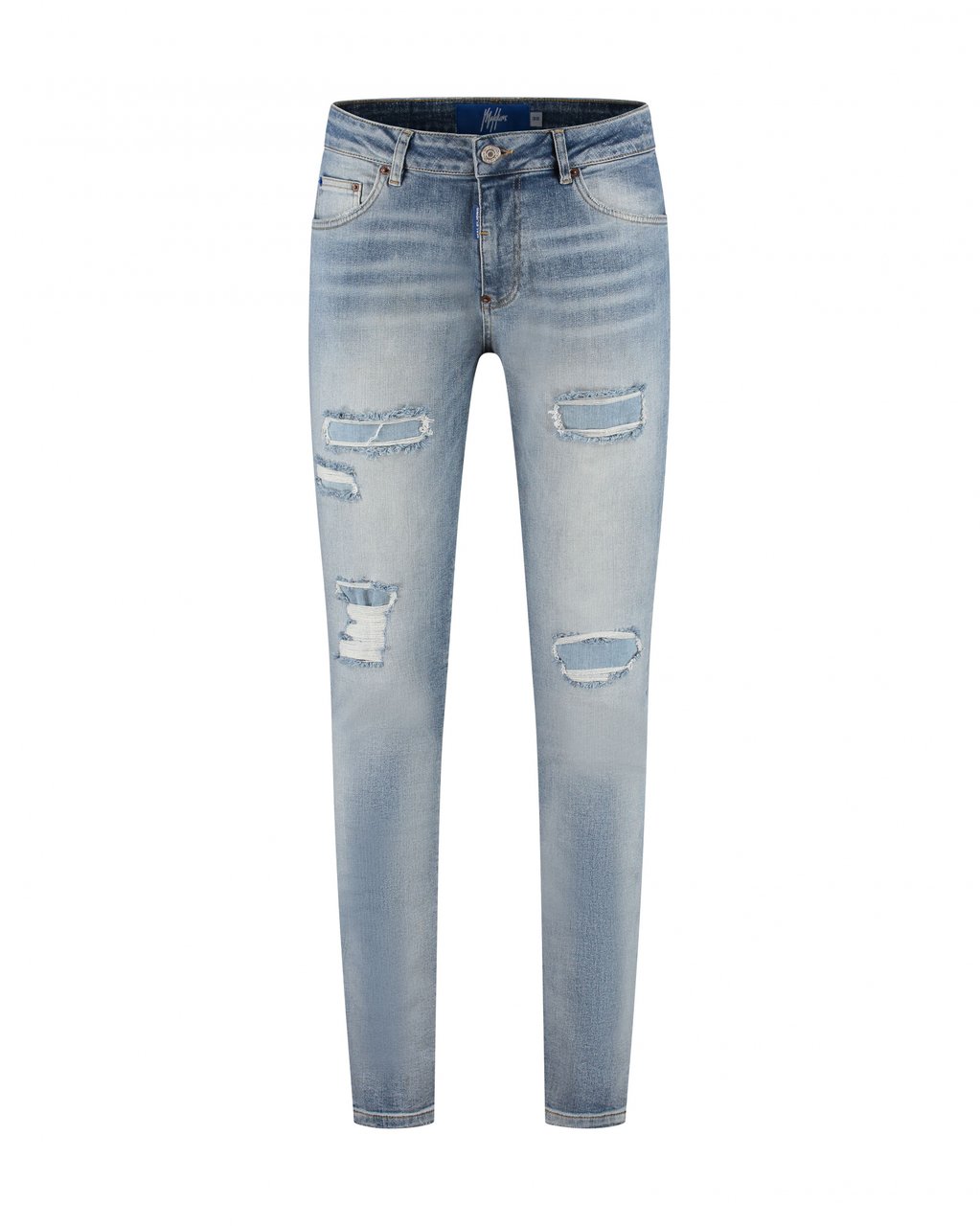 Malelions Malelions Men Slim Regular Destroyed Jeans Blauw