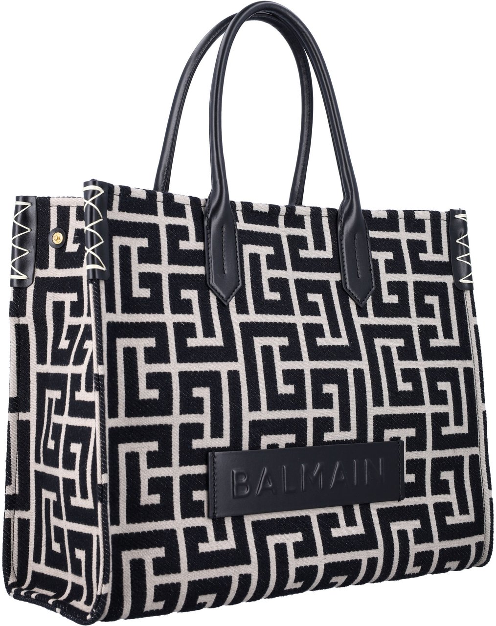 Balmain B Army Shopper Medium Monogram Blackivory Divers