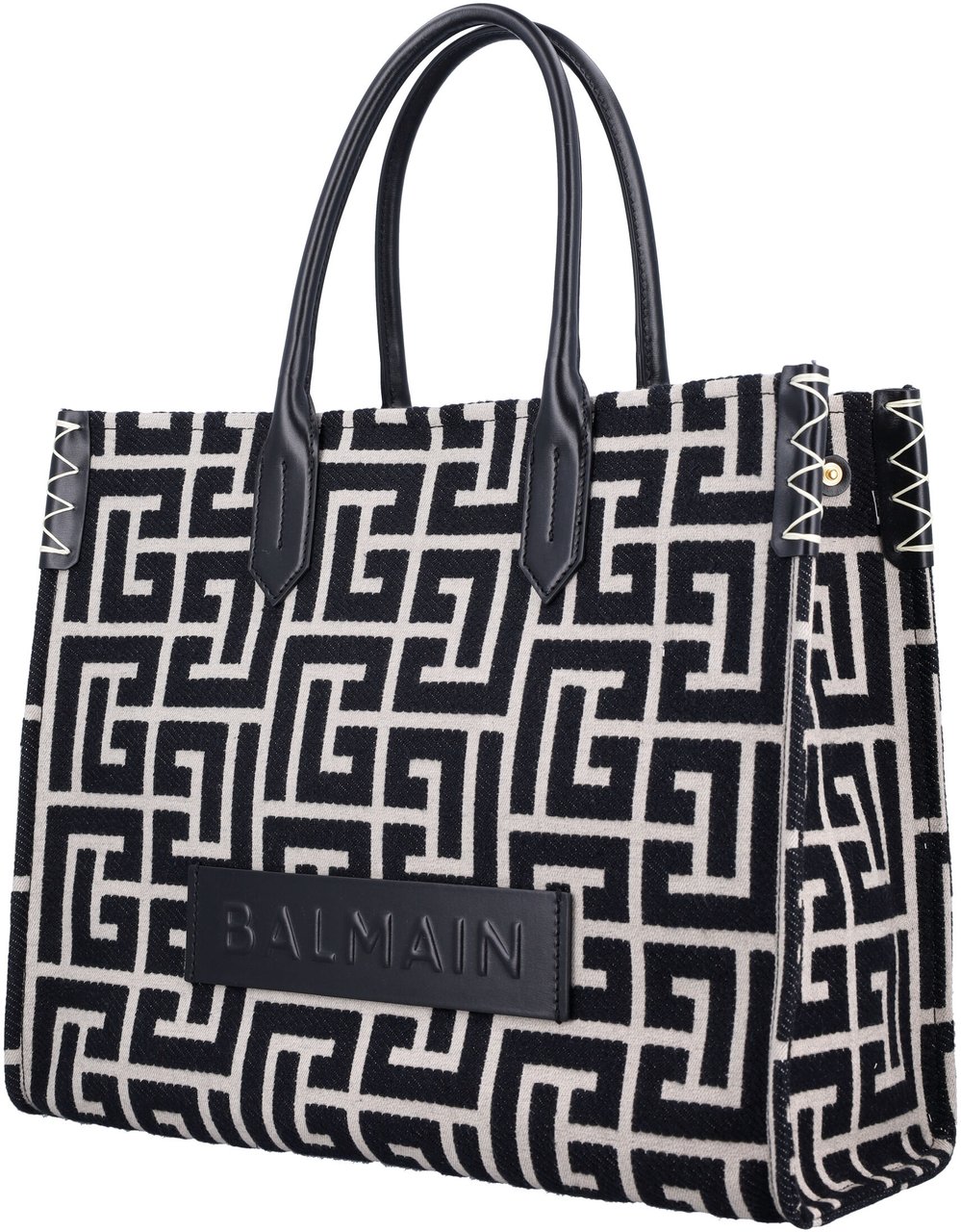 Balmain B Army Shopper Medium Monogram Blackivory Divers
