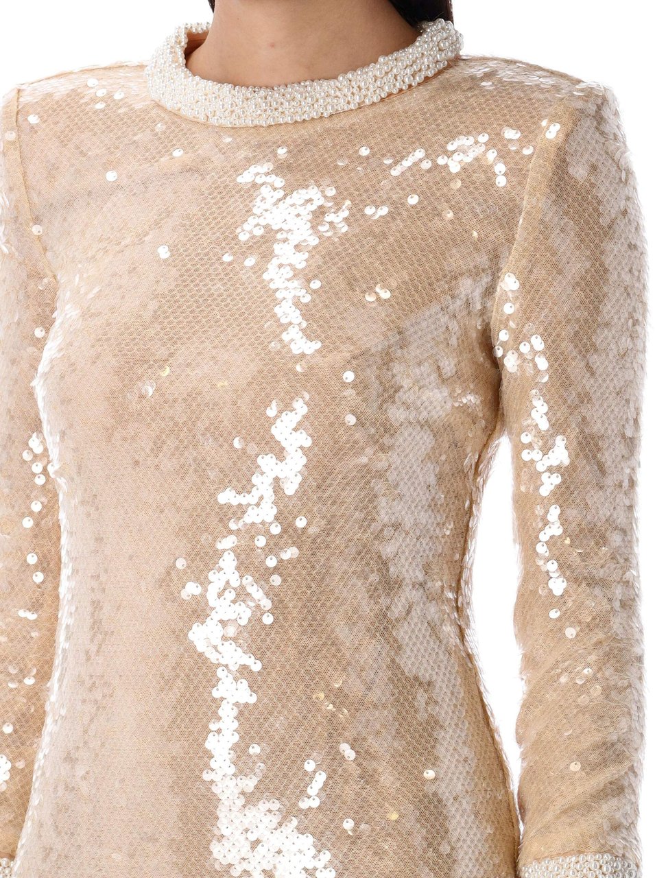 Self-Portrait Mini Sequin Dress Beige Beige