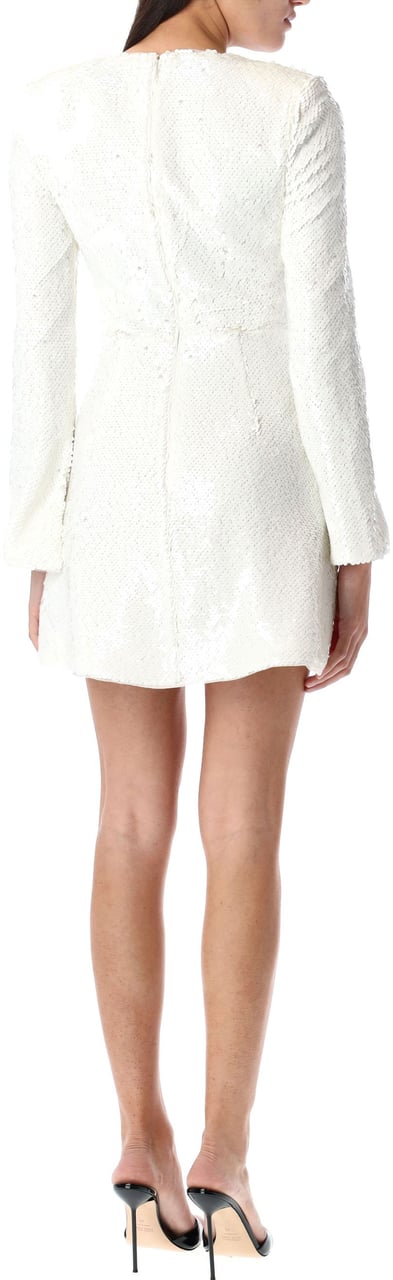 Self-Portrait Sequin Midi Dress Bow Bianco Wit