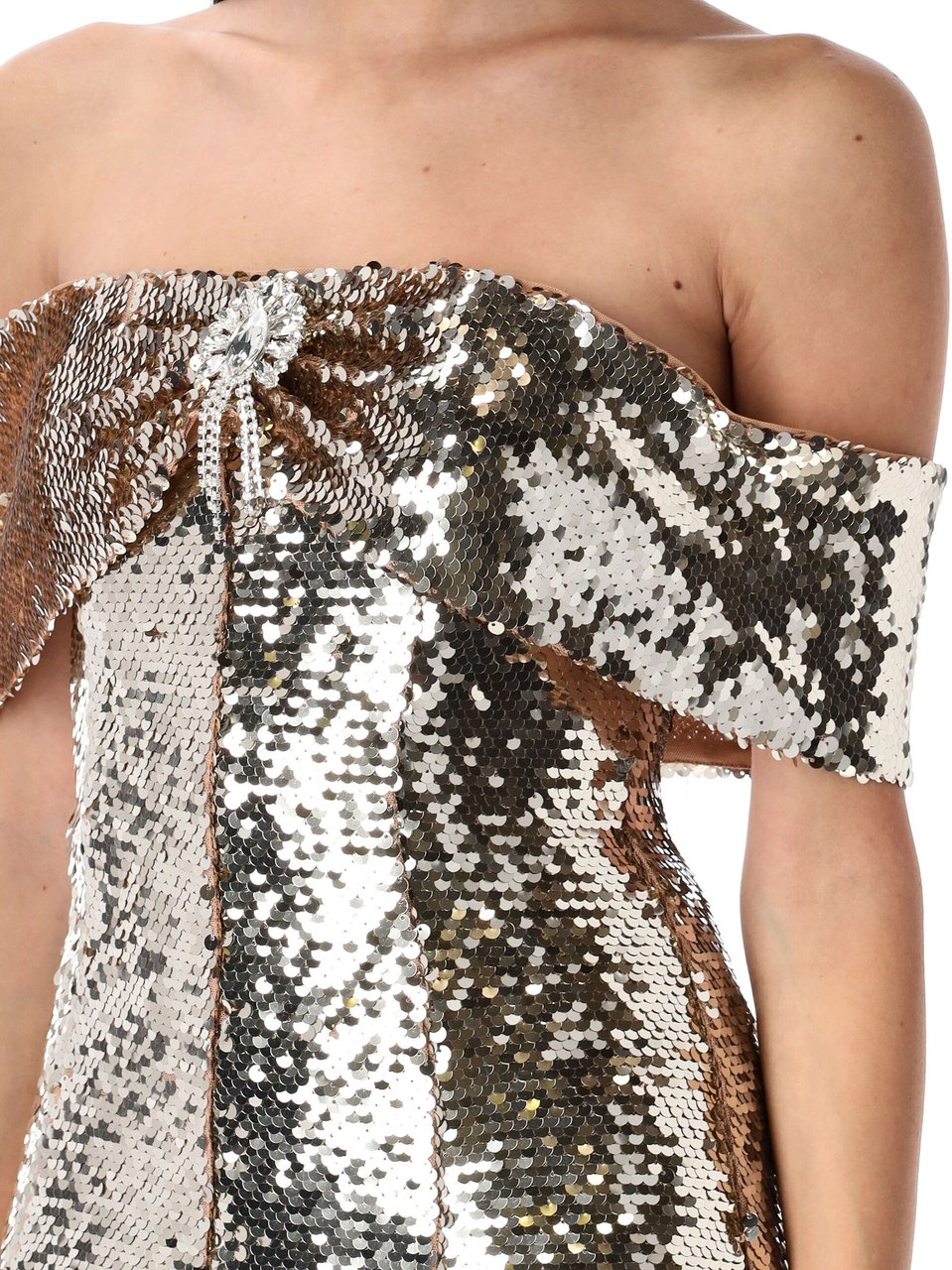 Self-Portrait Sequin Gold Mini Dress Oro Goud
