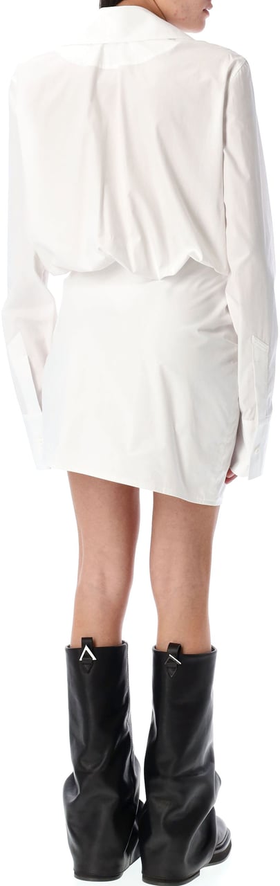 The Attico Popeline Shirt Mini Dress Bianco Wit