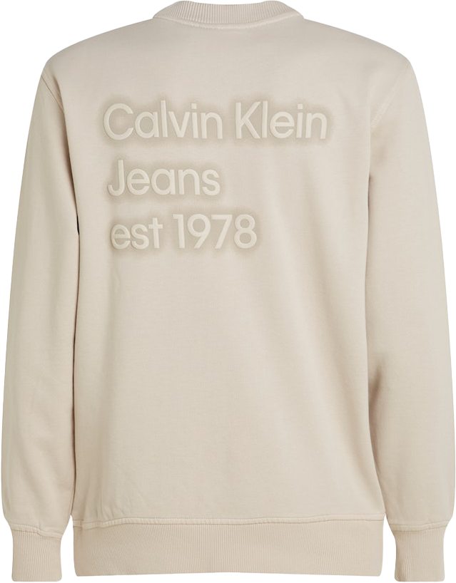 Calvin Klein Calvin Klein Jeans Washed Puff Print Crew Neck Beige