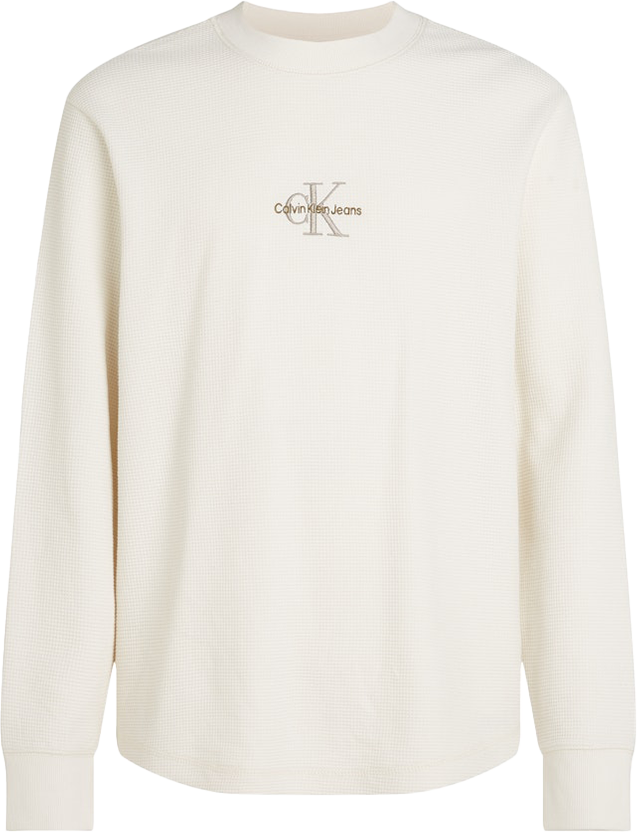 Calvin Klein Calvin Klein Jeans Monologo Waffle LS Tee Beige
