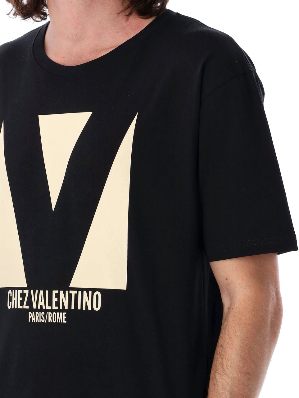 Valentino Garavani Tshirt Chez Valentino Nero Zwart