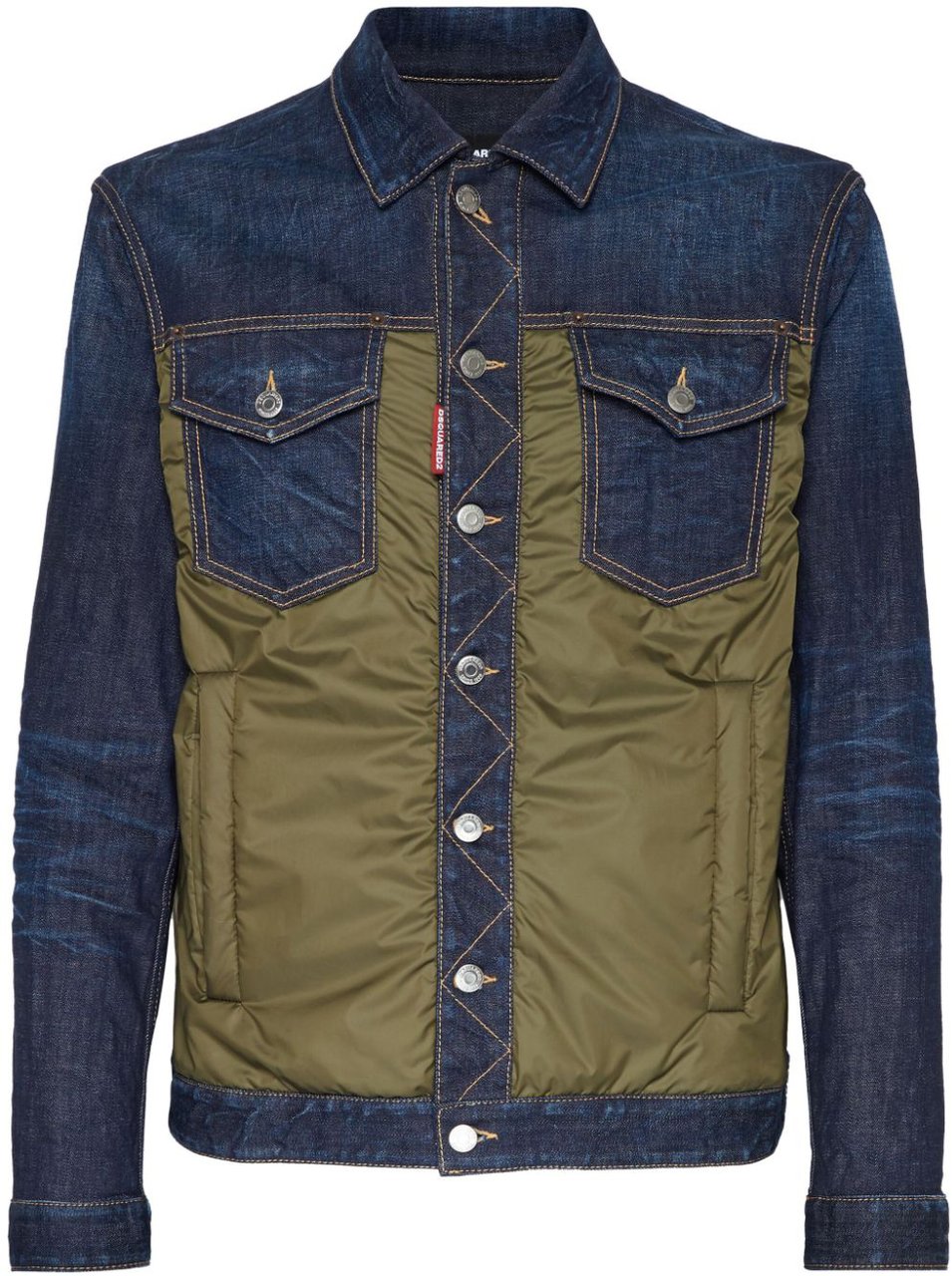 Dsquared2 denim puffer jean jacket Blauw
