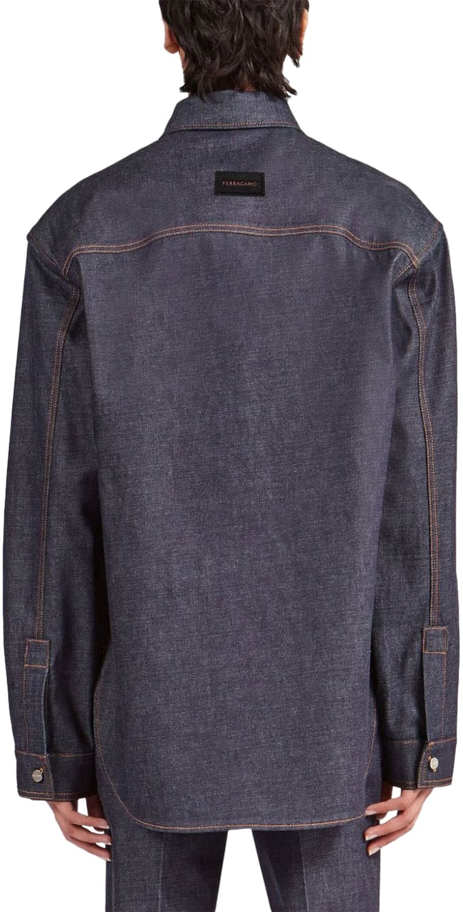 Ferragamo Shirts Blue Blauw