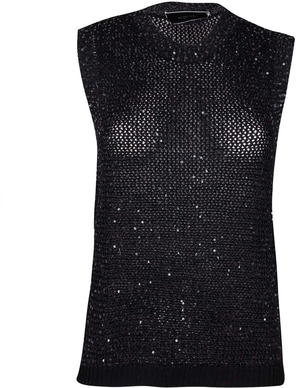 Golden Goose Knit vest with sequins 'Melyssa' Zwart