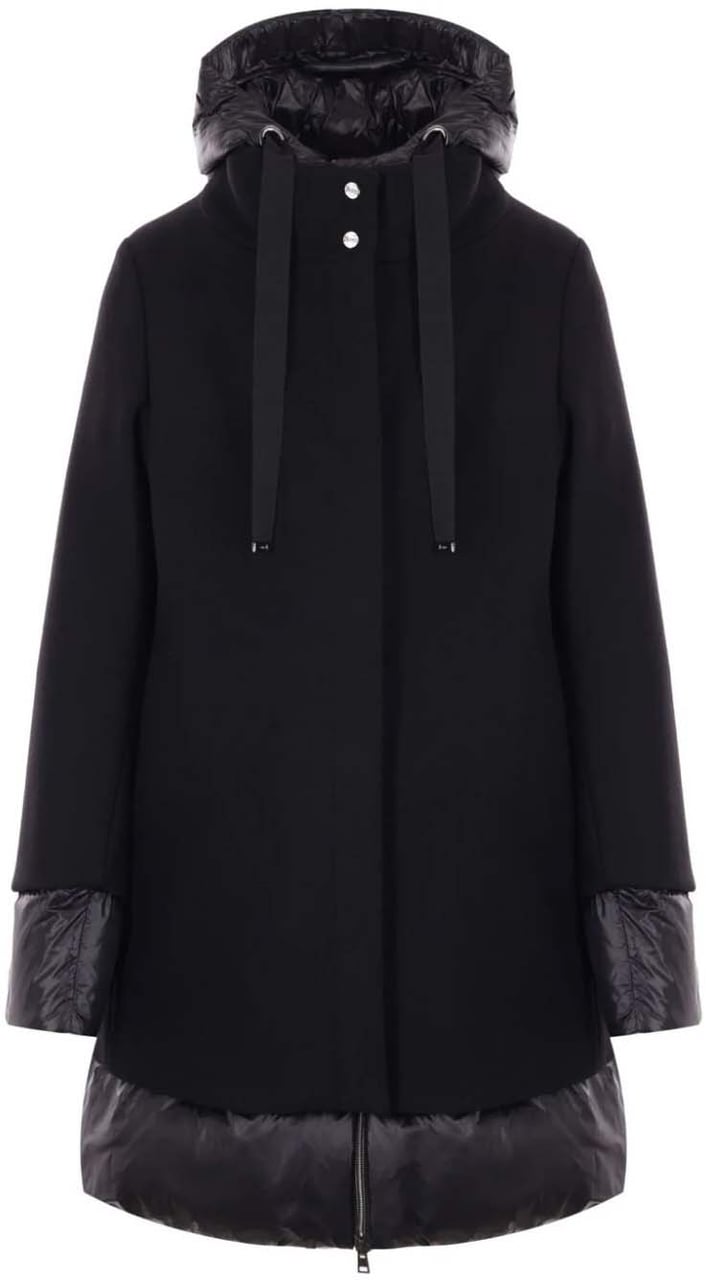 Herno Down jacket with virgin wool blend Zwart