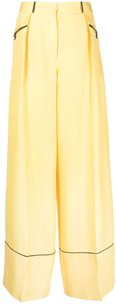 Bally Trousers Yellow Geel
