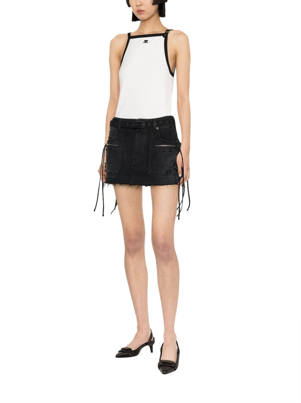 COURREGES Top Heritage Whiteblack Divers