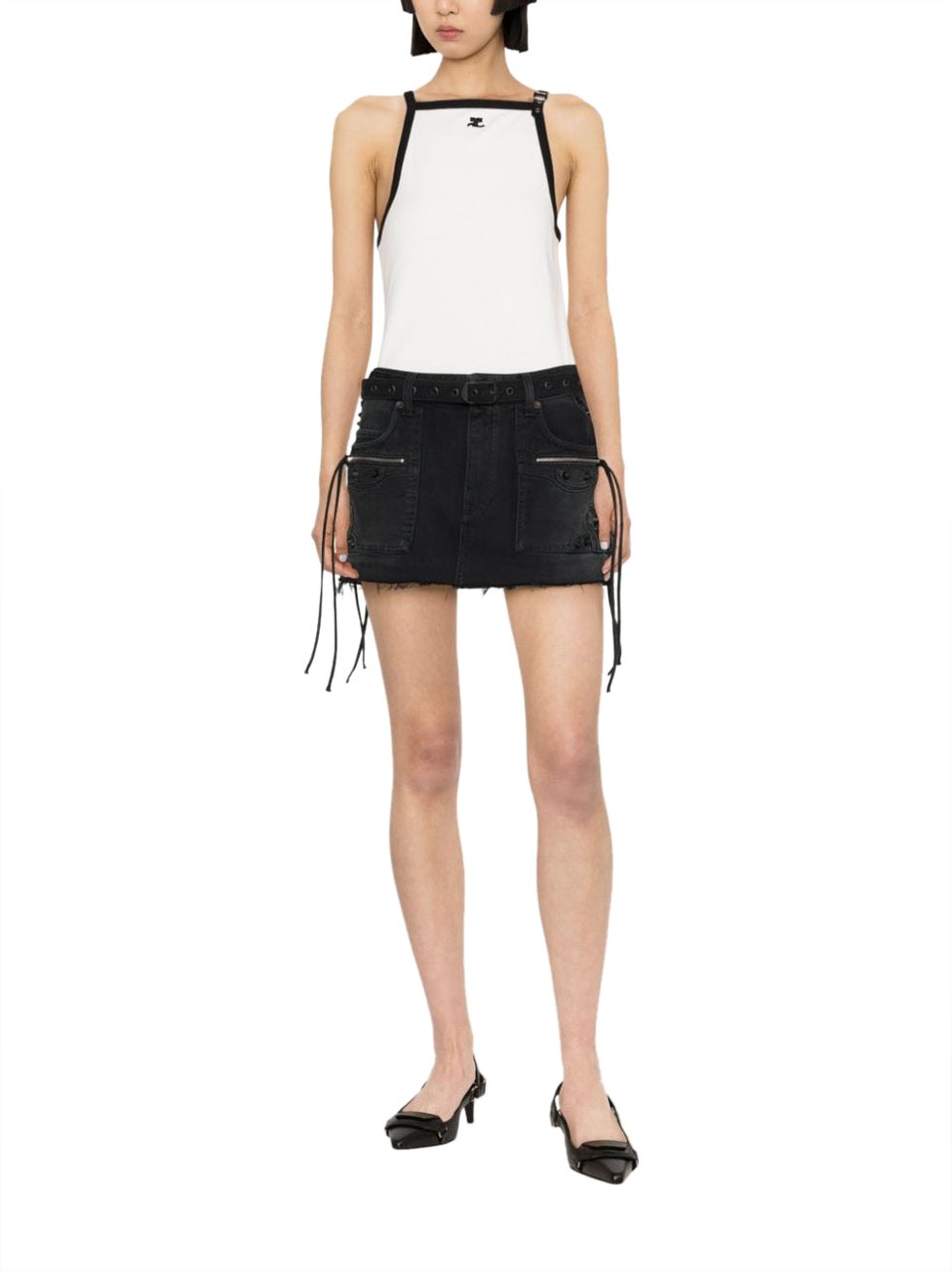 COURREGES Top Heritage Whiteblack Divers
