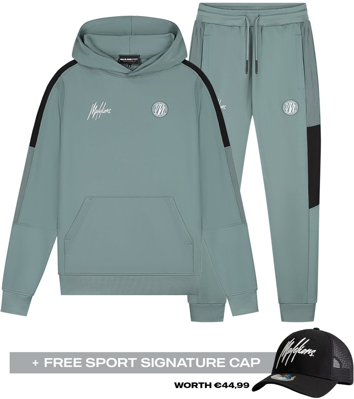 Malelions Sport Transfer hooded Tracksuit Blauw