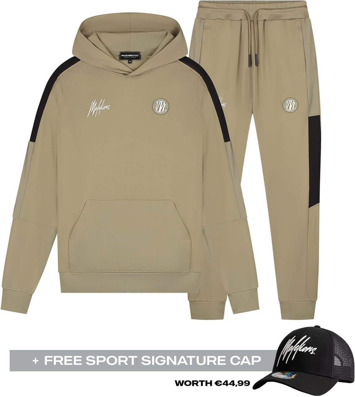 Malelions Sport Transfer hooded Tracksuit Grijs