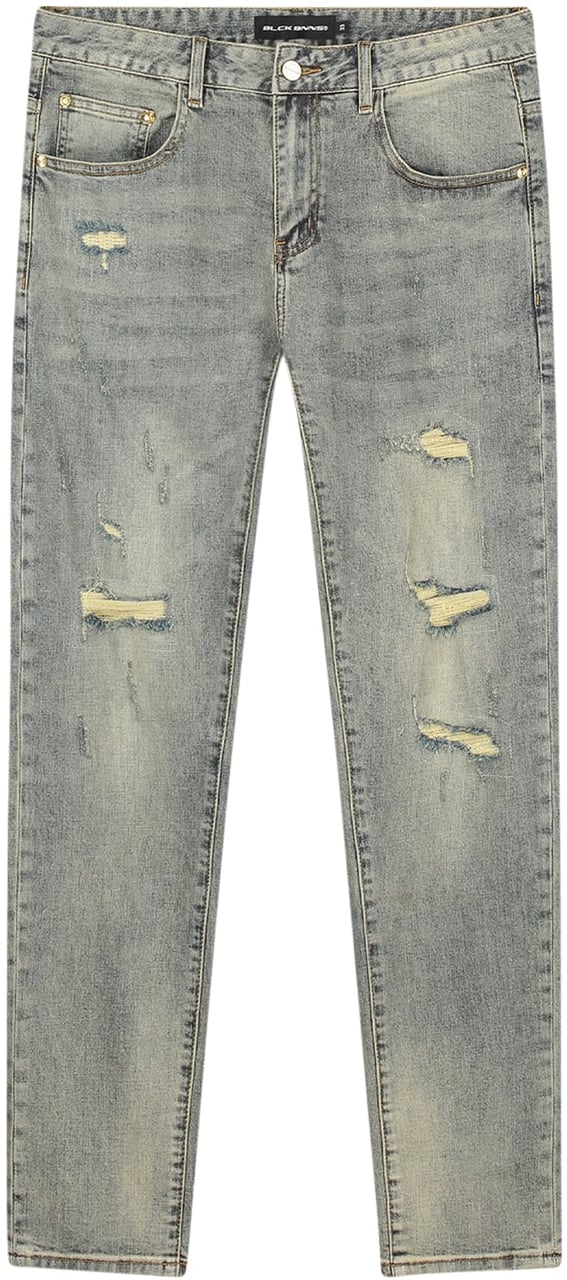 Black Bananas Slim Repaired Broek Blauw