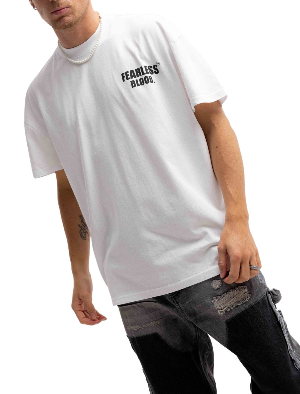 Fearless Blood Fb T-Shirt Wit