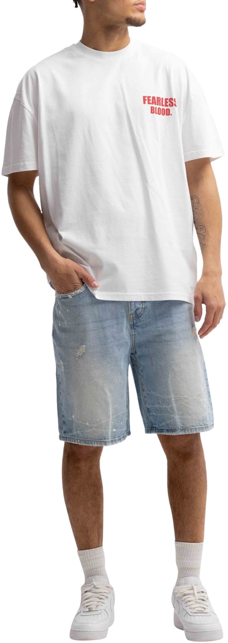 Fearless Blood Vintage T-Shirt Heren Wit/Rood Rood