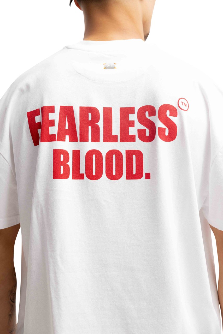 Fearless Blood Vintage T-Shirt Heren Wit/Rood Rood