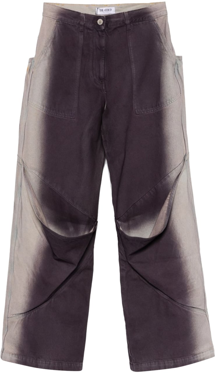 The Attico Long Pant Purple/white Wit