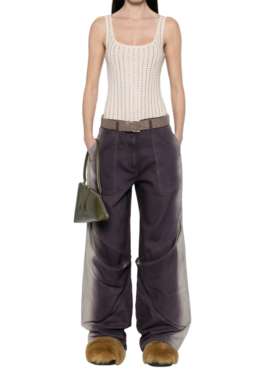 The Attico Long Pant Purple/white Wit