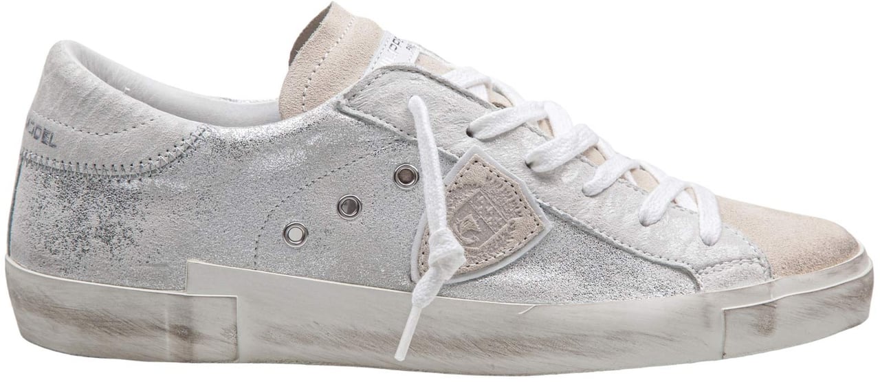 Philippe Model Philippe model sneakers prsx low in laminated leather silver Zilver