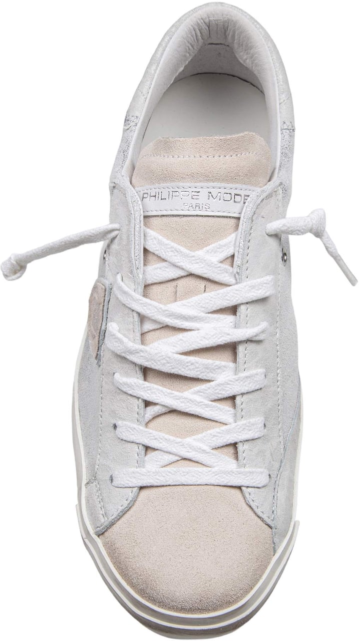 Philippe Model Philippe model sneakers prsx low in laminated leather silver Zilver