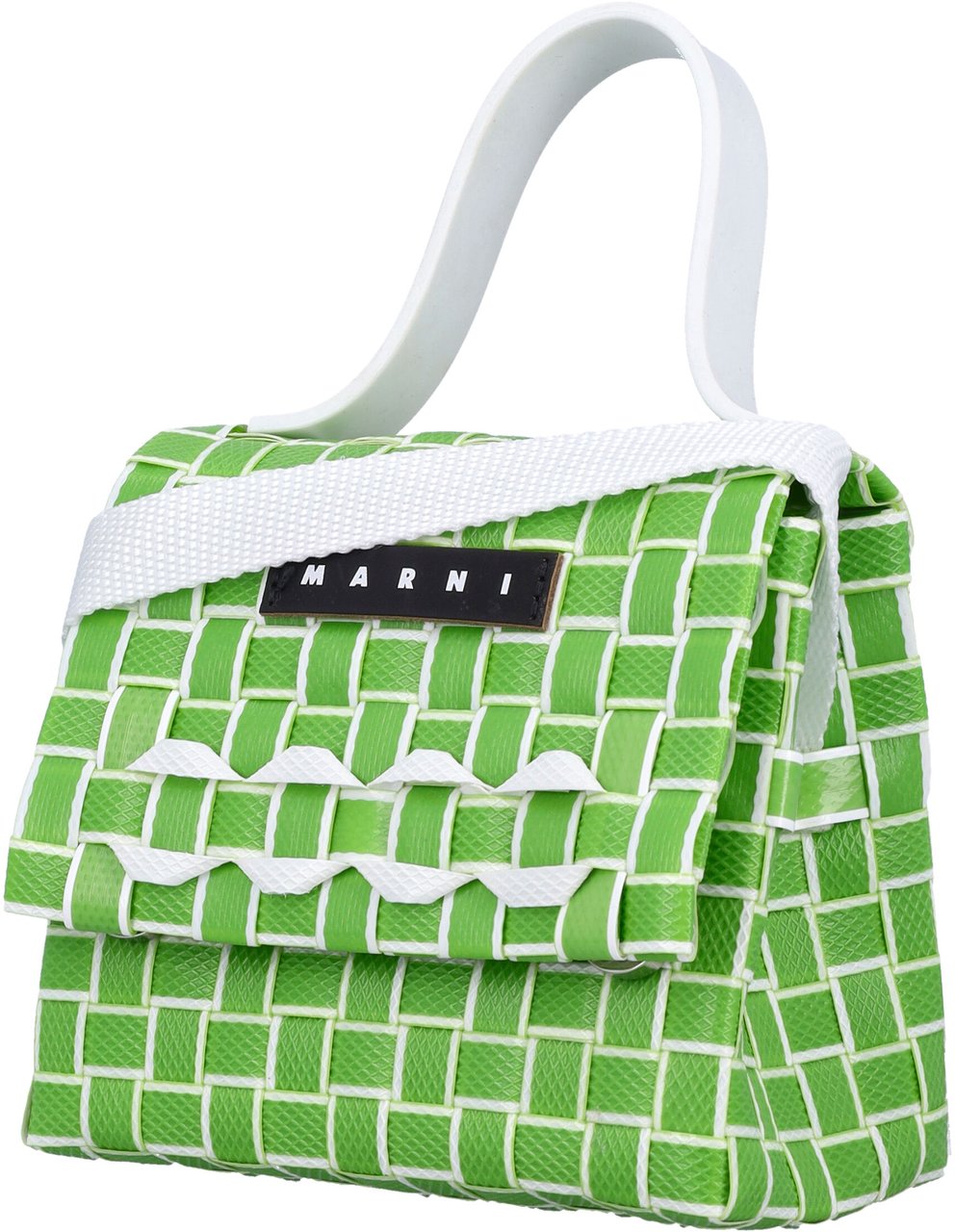 Marni Crossbody Intreccio Lime Groen