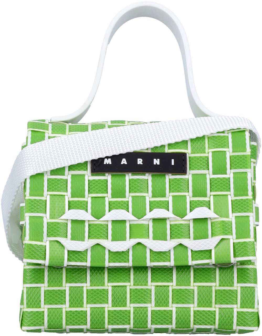 Marni Crossbody Intreccio Lime Groen