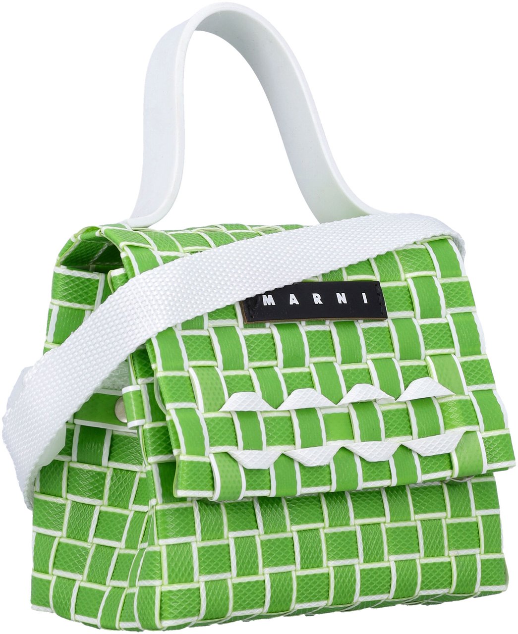 Marni Crossbody Intreccio Lime Groen