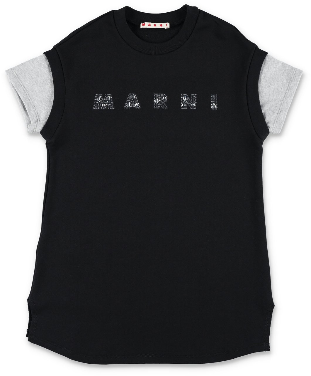 Marni Dress Fleece Bicolor Nero Zwart