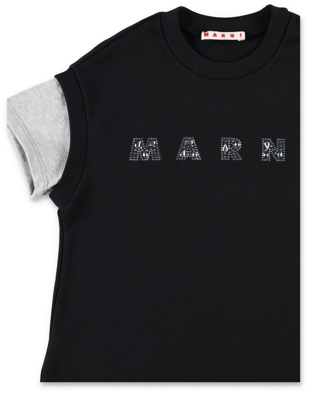Marni Dress Fleece Bicolor Nero Zwart