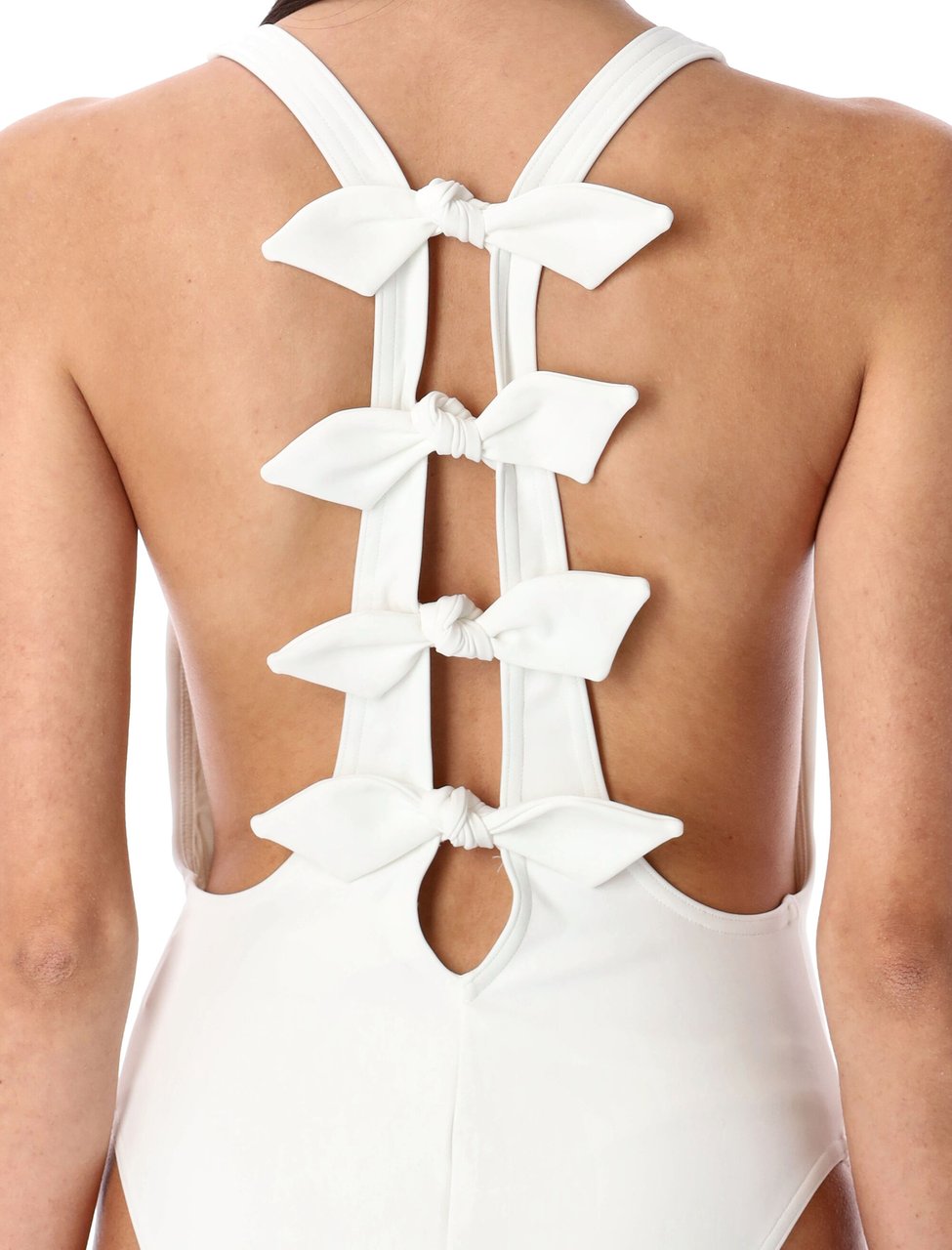Zimmermann Everly Swimsuit Bow Back Ivory White Wit