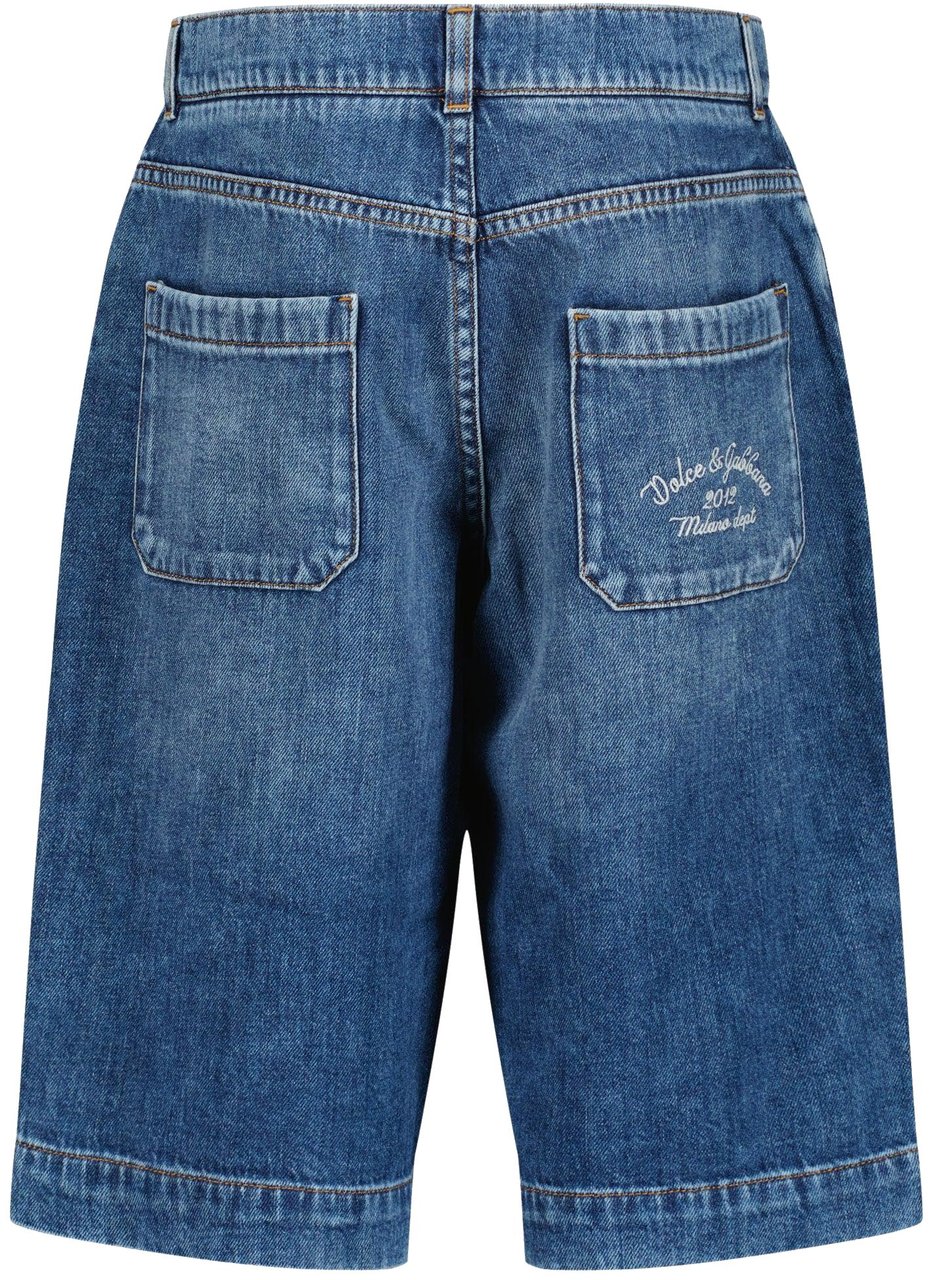 Dolce & Gabbana Dolce & Gabbana Kinder Jongens Shorts In Jeans Blauw