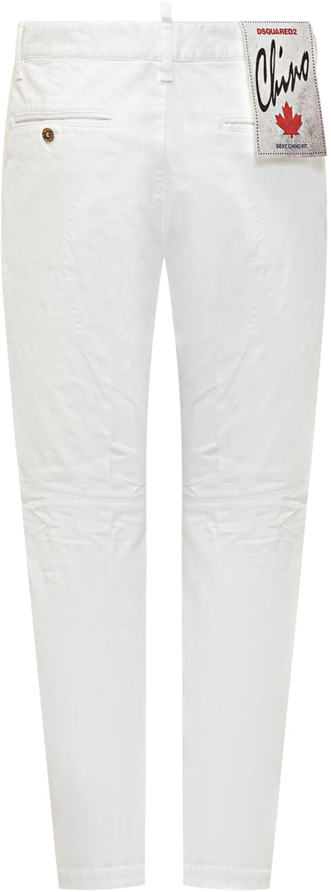 Dsquared2 Dsquared2 White cotton stretch chino pants Wit