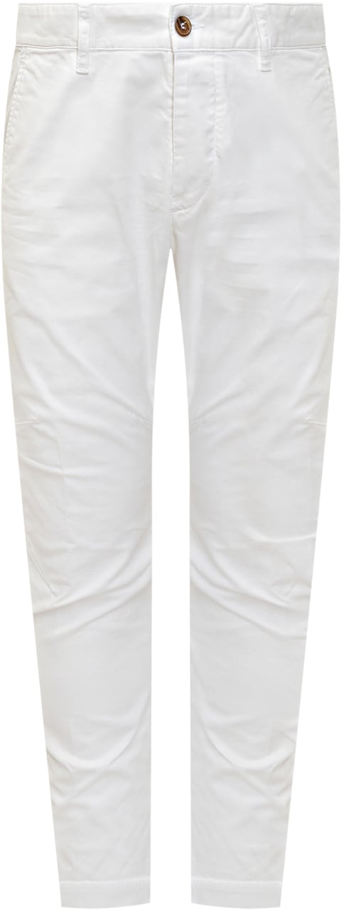 Dsquared2 Dsquared2 White cotton stretch chino pants Wit
