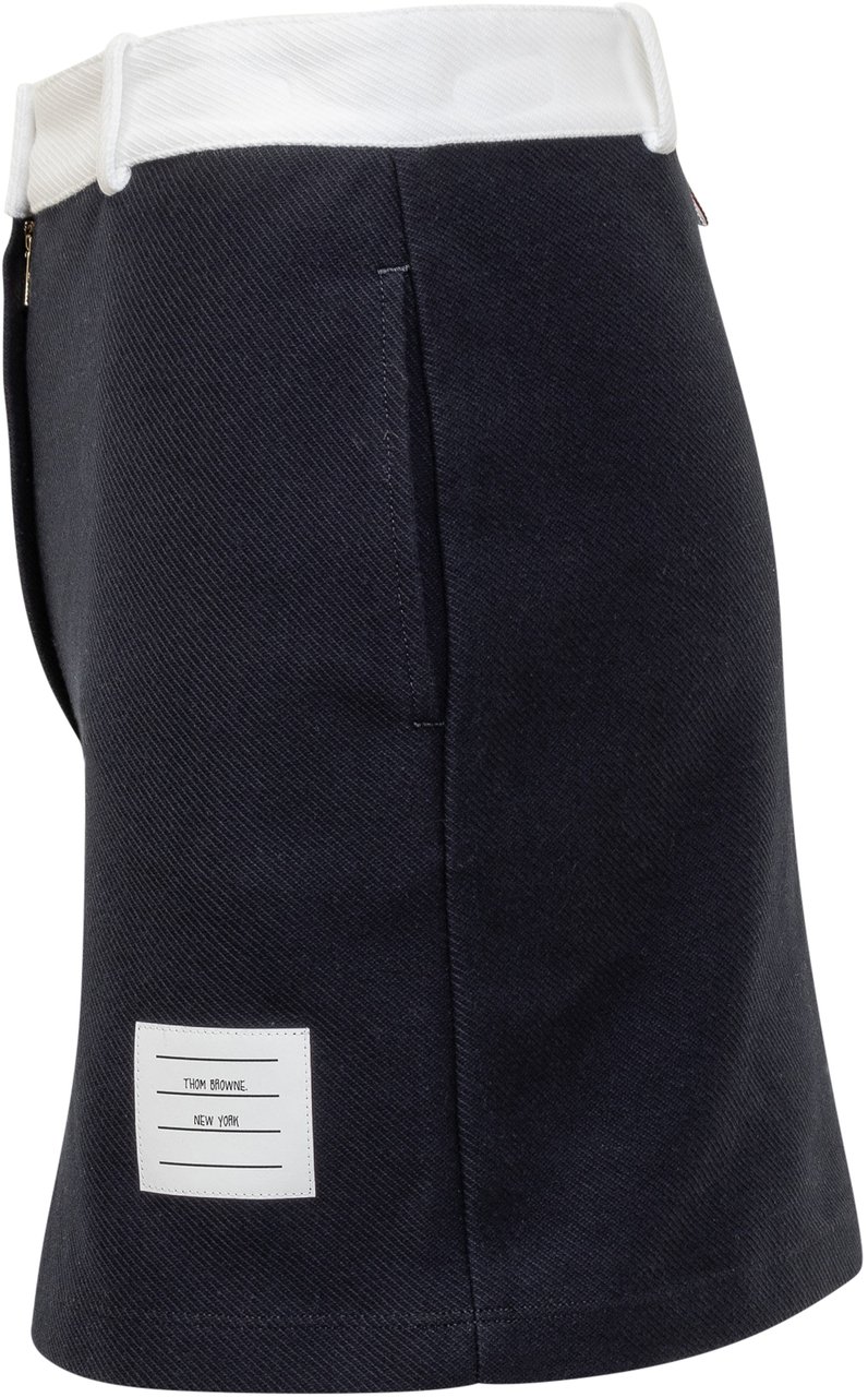 Thom Browne Thom Browne Midnight blue cotton mini skirt Blauw